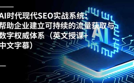 AI时代现代SEO实战系统：帮助企业建立可持续的流量获取与数字权威体系(英文授课+中文字幕