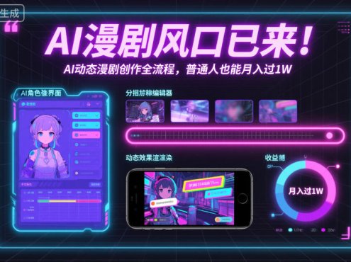 AI漫剧风口已来！AI动态漫剧创作全流程，普通人也能月入过1W