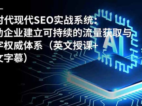 AI时代现代SEO实战系统：帮助企业建立可持续的流量获取与数字权威体系(英文授课+中文字幕
