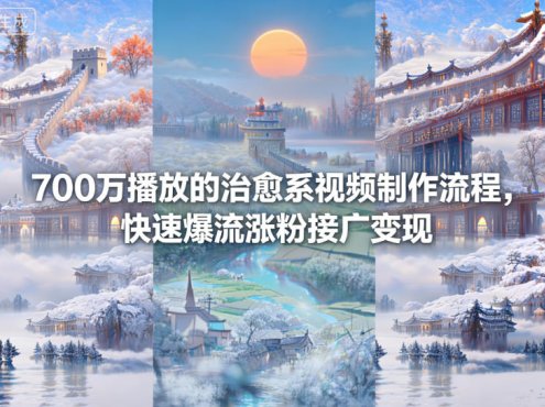 700万播放的治愈系视频制作流程，快速爆流涨粉接广变现