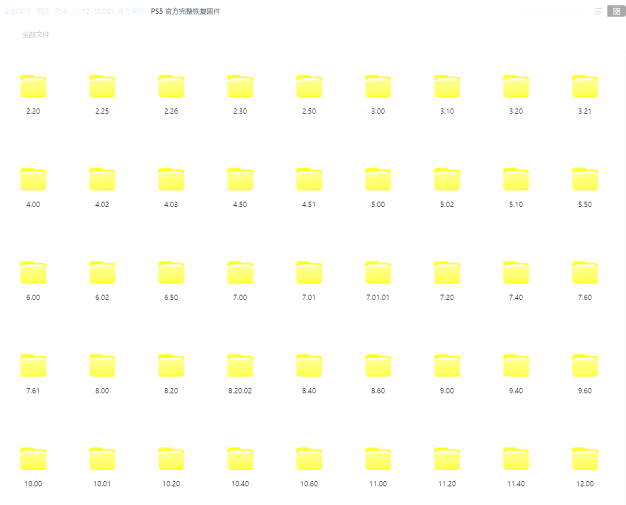 PS5 (1.12-12.20)官方固件(升级固件+完整恢复固件)