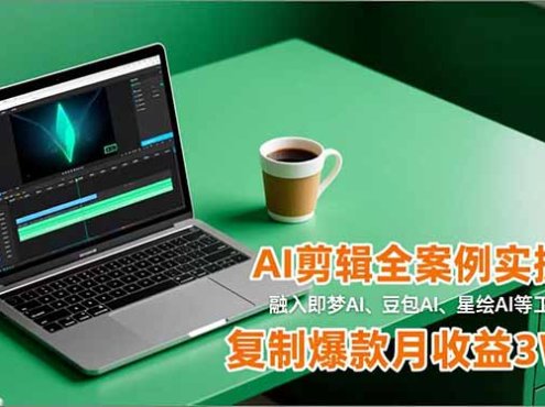 AI剪辑全案例实操课，融入即梦AI、豆包AI、星绘AI等工具实操，复制爆款月收益3W+