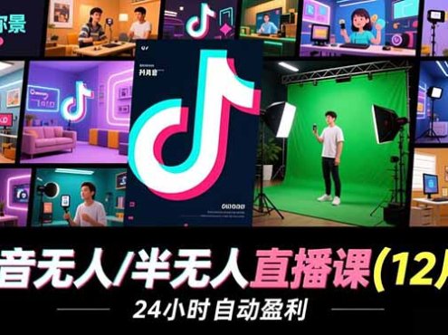 抖音无人/半无人直播课(12月