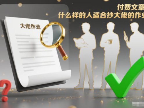 付费文章:什么样的人适合抄大佬的作业?