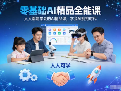 零基础AI精品全能课,人人都能学会的AI精品课,学会AI拥抱时代