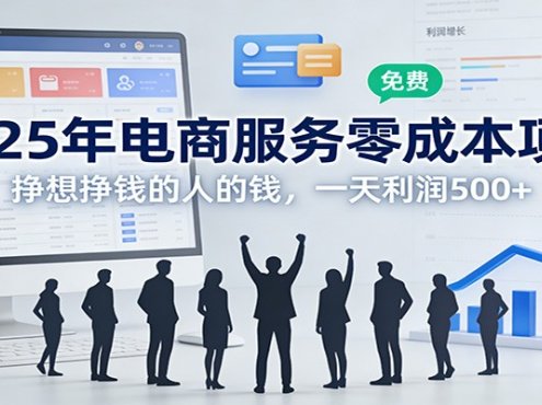 2025年电商服务零成本项目,挣想挣钱的人的钱,一天利润500+