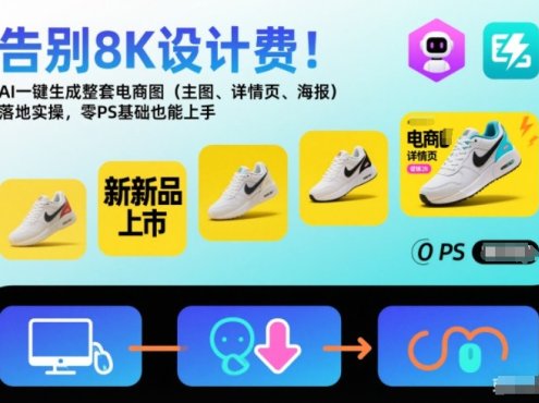 告别8K设计费!AI一键生成整套电商图(主图、详情页、海报)落地实操,零PS基础也能上手