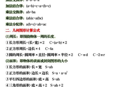 六上数学重点公式和易错点6页