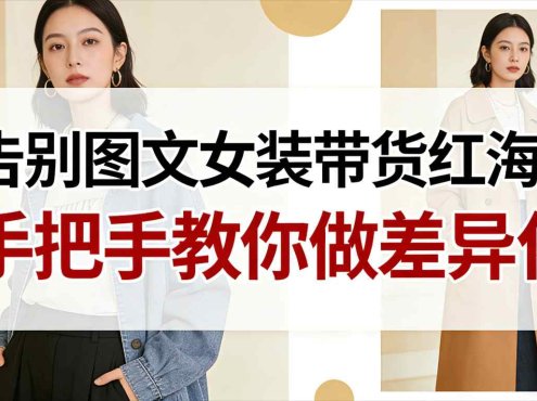 告别图文女装带货红海！手把手教你做差异化，新手也能弯道超车