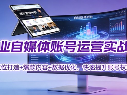 企业自媒体账号运营实战课:定位打造+ 爆款内容+数据优化,快速提升账号权重