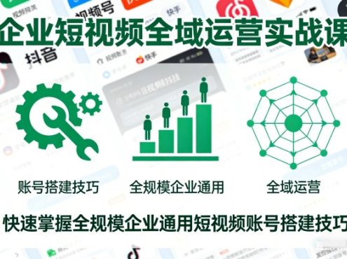 企业短视频全域运营实战课,快速掌握全规模企业通用短视频账号搭建技巧