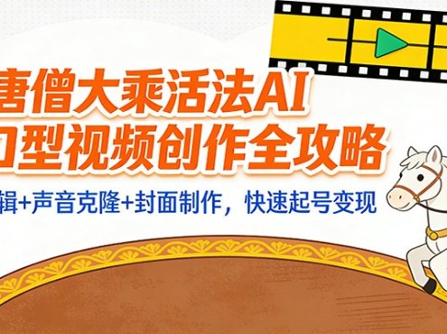 “大乘活法”AI对口型视频创作全攻略:文案剪辑+声音克隆+封面制作,快速起号变现