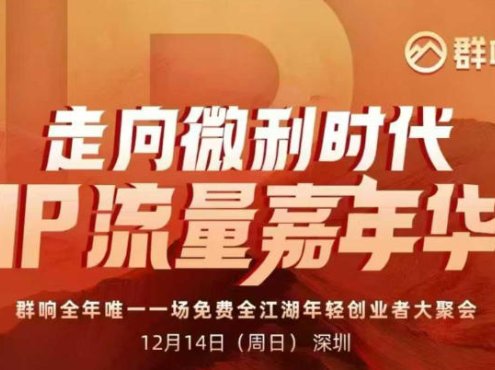 2025ip嘉年华万人12月14深圳线下课,走向微利时代,IP流量嘉年华,实操性极强的商业干货课