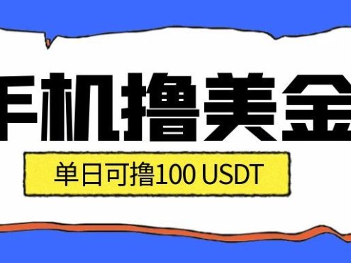 最新手机撸美金项目，单日产值100U+，2026年最新的风口项目