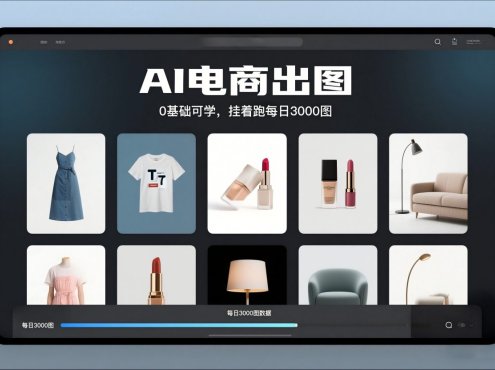AI电商出图,0基础可学,挂着跑每日3000图