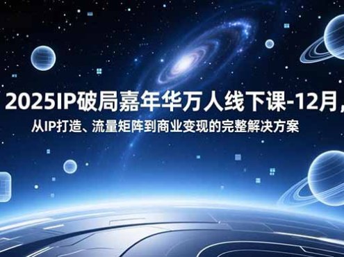 2025IP破局嘉年华万人线下课-12月，从IP打造、流量矩阵到商业变现的完整解决方案