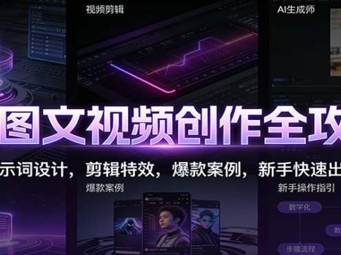 AI图文视频创作全攻略：提示词设计，剪辑特效，爆款案例，新手快速出片