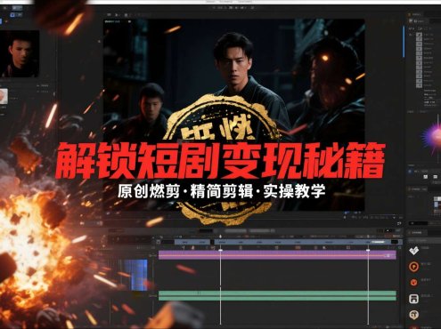 短剧拉新之原创燃剪精简剪辑实操课,解锁短剧变现秘籍