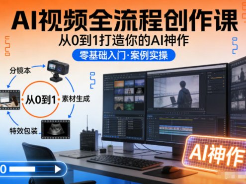 AI视频全流程创作课，从0到1打造你的AI神作