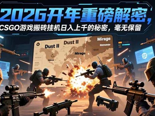 2026开年重磅解密,CSGO游戏搬砖挂机日入上千的秘密,毫无保留