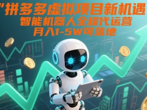 拼多多虚拟项目新机遇：智能机器人全程代运营，月入1-5W可落地【揭秘】
