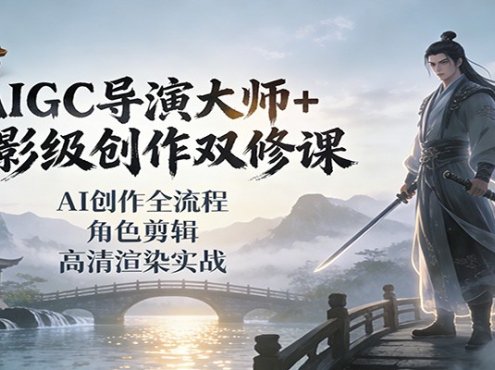 AIGC导演大师+电影级创作双修课：AI创作全流程、角色剪辑、高清渲染实战