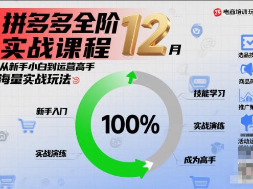 拼多多全阶实战课程12月，从新手小白到运营高手，海量实战玩法