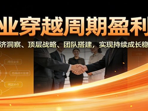 创业穿越周期盈利课:宏观经济洞察、顶层战略、团队搭建,实现持续成长稳定变现