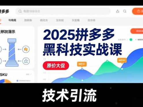 2025拼多多黑科技实战课,擎天柱玩法、爆流SKU、原价大促,技术引流,单店日销轻松破千单