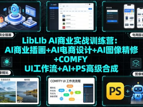 LibLIb AI商业实战训练营：AI商业插画+AI电商设计+AI图像精修+COMFY UI工作流+AI+PS高级合成