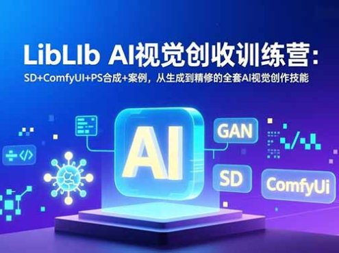 LibLIb AI视觉创收训练营:SD+ComfyUI+PS合成+案例,从生成到精修的全套AI视觉创作技能