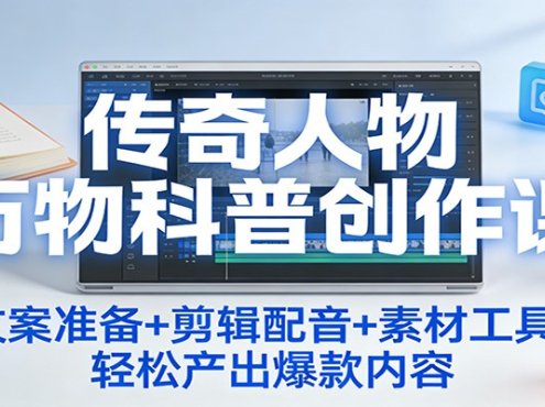 传奇人物万物科普创作课:文案准备+剪辑配音+素材工具,轻松产出爆款内容
