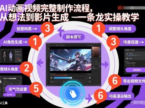 AI动画视频完整制作流程,从想法到影片生成一条龙实操教学