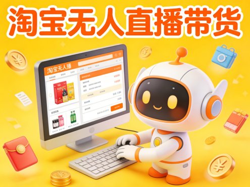 淘宝无人直播带货,24小时自动卖货,月佣金1W+,不违规不封号,不用露脸