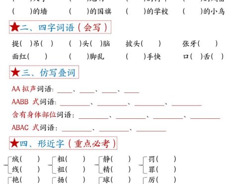 三年级上语文1-8单元考点总结（8个必背知识点）