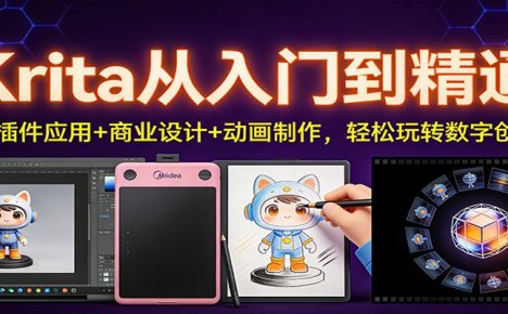 Krita从入门到精通：AI插件应用+商业设计+动画制作，轻松玩转数字创作