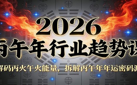 公众号付费文章:2026丙午年行业趋势课:解码丙火午火能量,拆解丙午年年运密码源