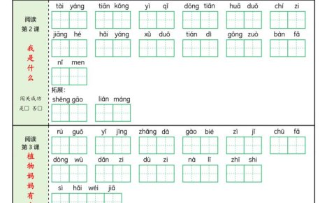 二年级上语文每课词语闯关训练
