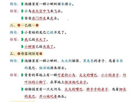 25新二年级上语文重点仿写句子汇总