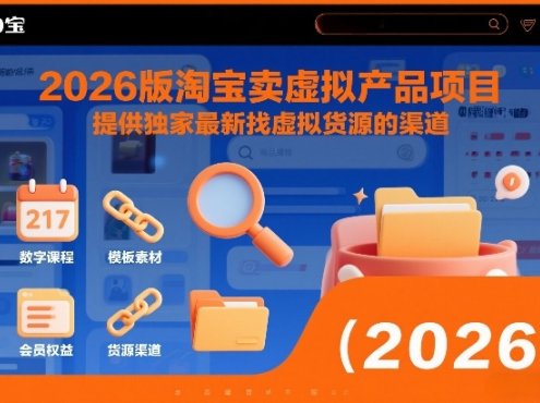 2026版淘宝卖虚拟产品项目，提供独家最新找虚拟货源的渠道