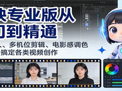 剪映专业版从入门到精通:AI数字人、多机位剪辑、电影感调色等,轻松搞定各类视频创作