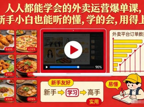 人人都能学会的外卖运营爆单课，新手小白也能听的懂，学的会，用得上