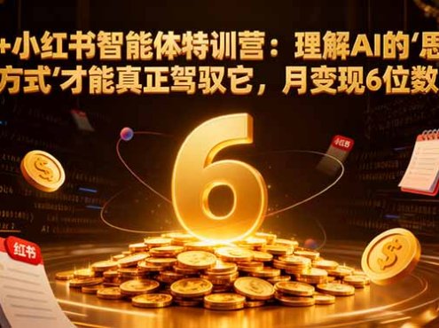 AI+小红书智能体特训营2.0：理解AI的思维方式才能真正驾驭它，月变现6位数(更新-结营课