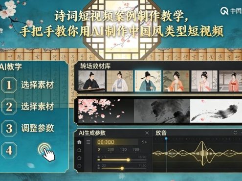 古诗词短视频案例制作教学,手把手教你用AI制作中国风类型短视频