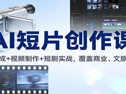 AI短片创作课:图文生成+ 视频制作+短剧实战,覆盖商业、 文旅多场景