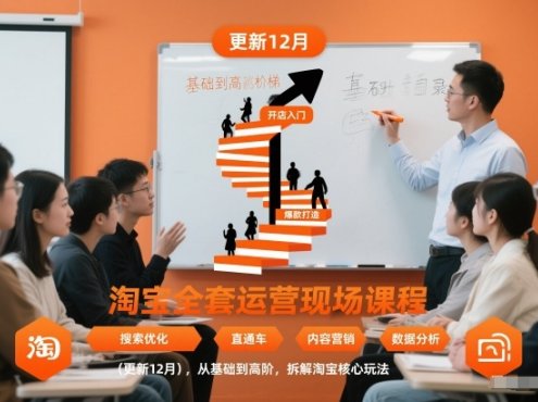 淘宝全套运营现场课程(更新26年1月)，从基础到高阶，拆解淘宝核心玩法