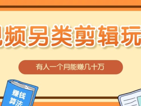 视频另类混剪视频玩法，多种变现方式有些人一个月就能赚几十万！