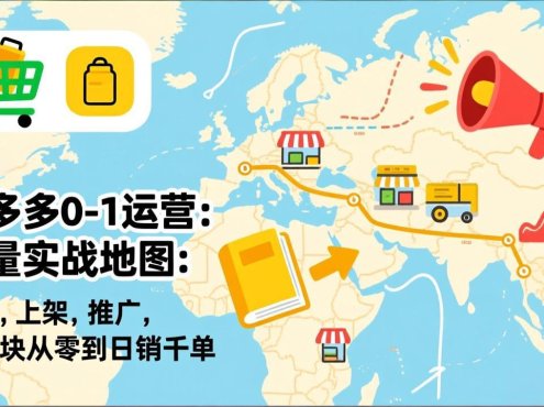 拼多多0-1运营:起量实战地图:选品,上架,推广,三模块从零到日销千单