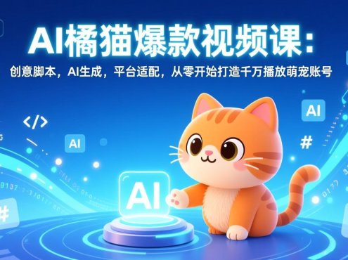 AI橘猫爆款视频课:创意脚本,AI生成,平台适配,从零开始打造千万播放萌宠账号