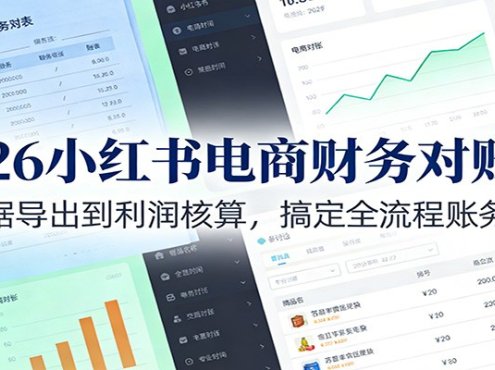 2026小红书电商财务对账课：从数据导出到利润核算，搞定全流程账务处理